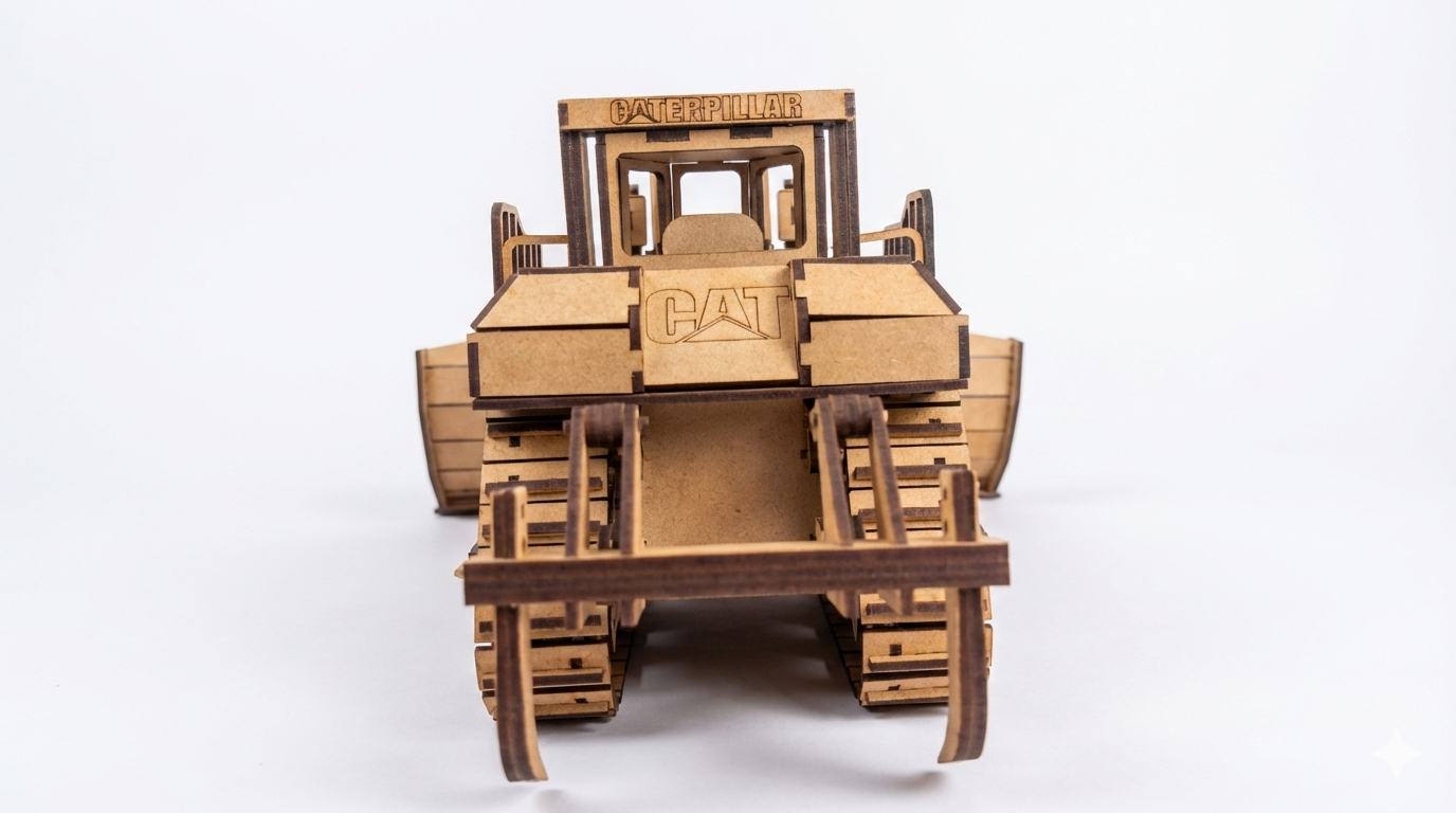 Bulldozer CAT de Colección – Precisión en Madera MDF